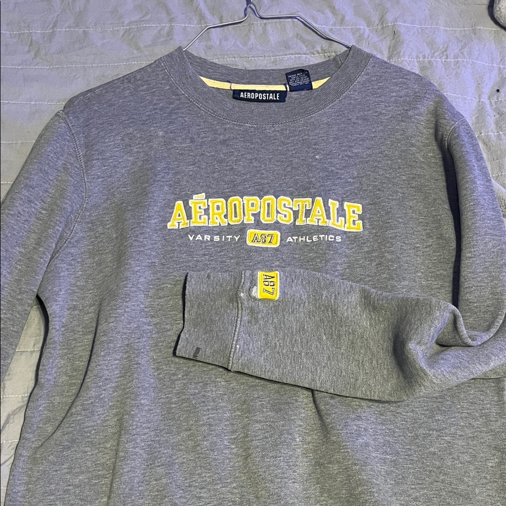 Aeropostale Gray Sweatshirt with Yellow Logo